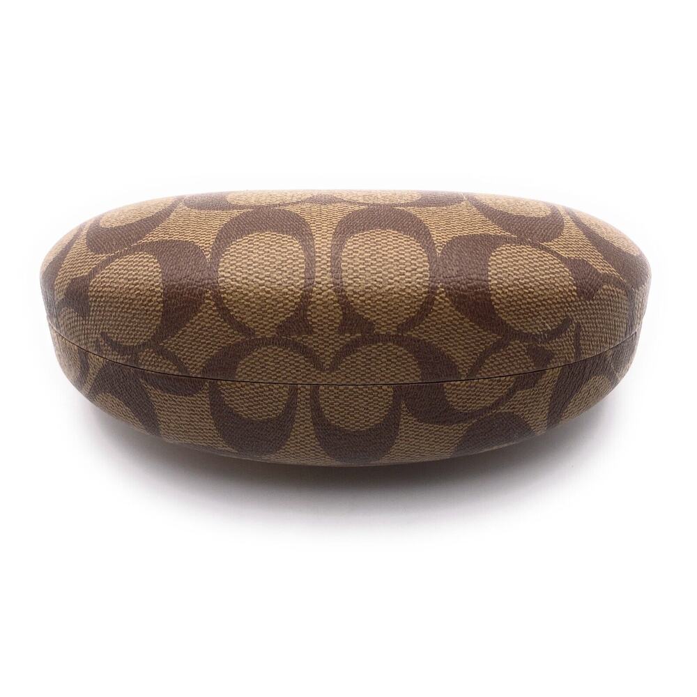 Coach Sunglasses Hard Case Brown Monogram Logo Clamshell Glasses Eyeglasses